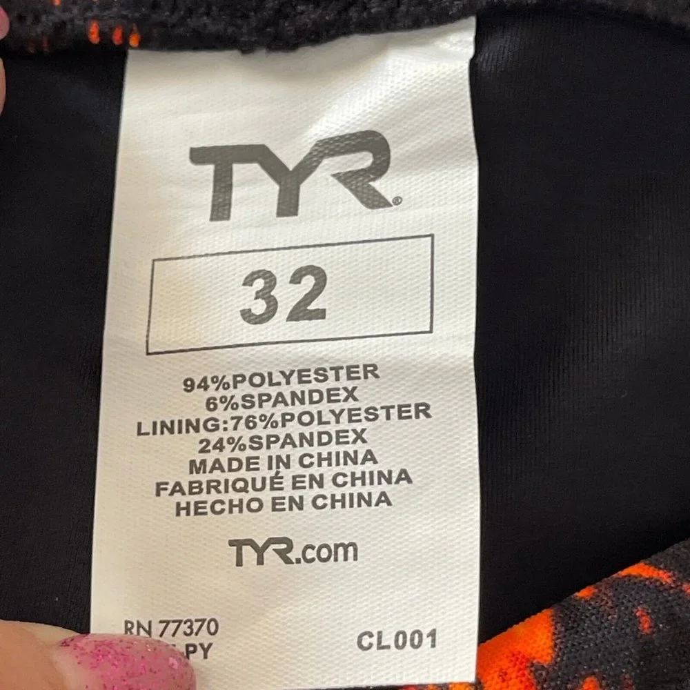 TYR Durafast Elite GLISADE Diverge Jammer Men Swim - Black Orange Size 32 - $55 - Picture 5 of 7
